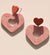 2  Pink Heart Earrings