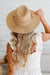 Straw Panama Hat with Shell Band Tan